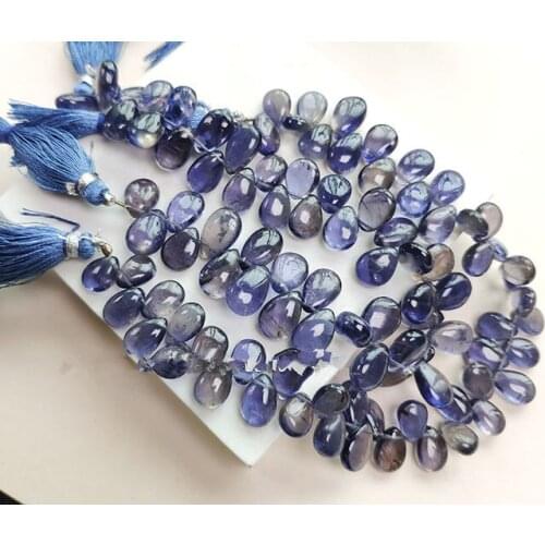 AAA loose beads iolite blue smooth pear 7-11mm 20cm for DIY jewelry making FPPJ wholesale beads nature