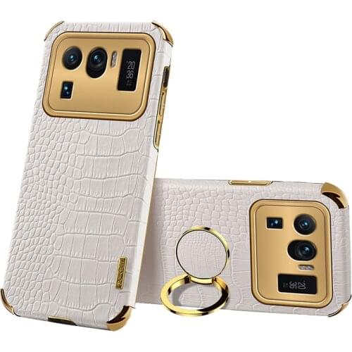 Crocodile Leather Case For Xiaomi Mi 11 Ultra Mi11 Pro Lite Redmi Note 10 Pro Max Note10S Cover Magent Car Ring Cover for Mi 11