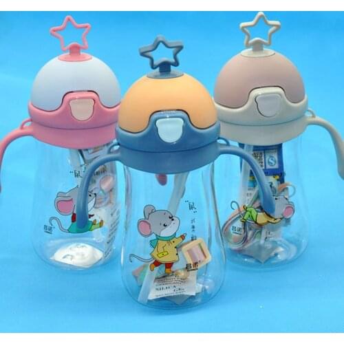 Baby Feeding Cup with Straw Children Learn Feeding Drinking Bottle Kid Training Cup with Straw Cute Water Bottle for Girls