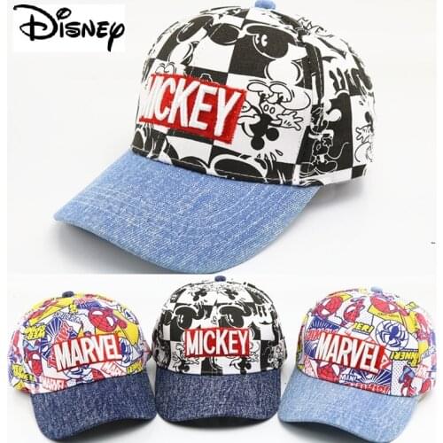 Anime Cartoon Disney Marvel Spiderman Mickey Mouse Kids Hat Boy Girl Travel Caps Frozen Minnie Baby Cap Christmas Gift Toy 2-8Y