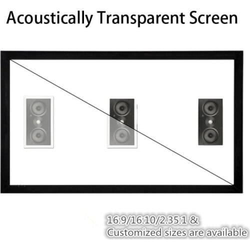 F1HWAW Homecinema 16:9 HDTV 4K White Woven Acoustic transparent Sound acoustically Fixed frame projection projector screen