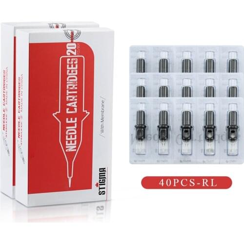40Pcs Premium Microblading Tattoo Needles 1/3/5/7/9/11/14RL Permanent Makeup Tattoo Cartridge Needles For Rotary Tattoo Machine