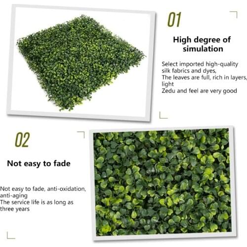 594C Artificial Grass Fake Lawn Boxwood Panels Topiary Hedge Plant Privacy Hedge Screen UV Protected Simulation Miniature Grass