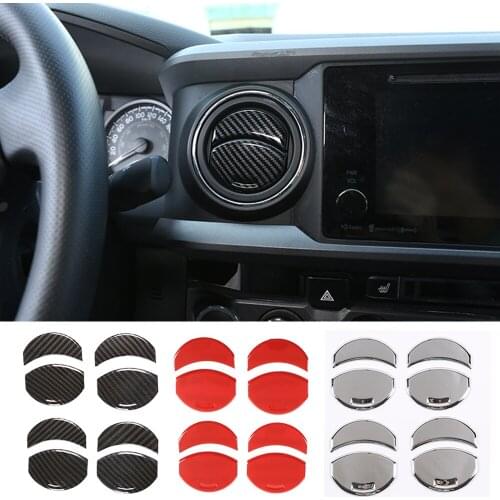 Kit For Toyota Tacoma 2016-2020 Dashboard Air Conditioner Vent Outlet Cover Trim ABS Carbon Fiber Interior Car Accessories