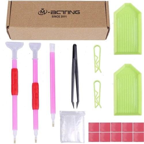 Masonry inlay 38 diamond painting cross stitch tools DIY embroidery kit, including paper clips and diamond painting plastic tray