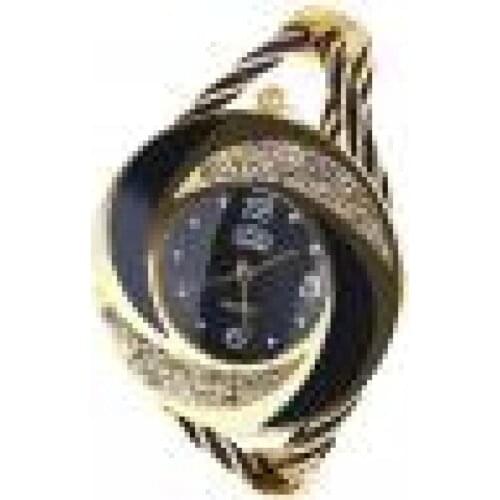 Wristwatch Spiral Waterproof Round Rhinestone Braid Bangle Watch for Gift