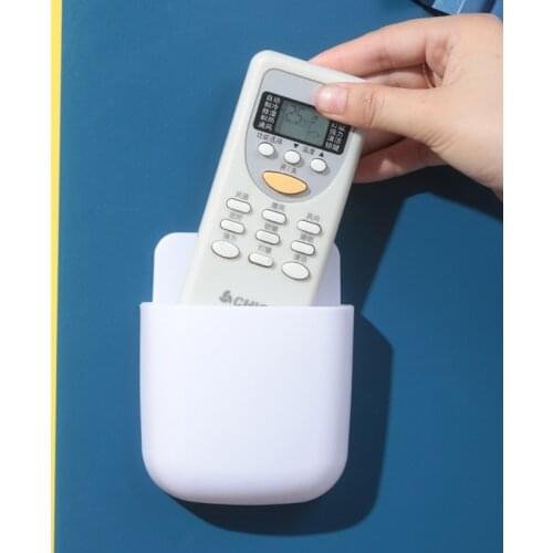 Hot Sale Wall Mounted Mobile Phone Charging Organizer Remote Control Storage Box Multifunction Stand Rack Phone Plug Wall Holder