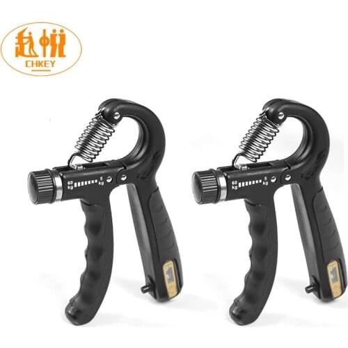 Wholesale New Bigger Size Patent Hand Electronic Counting Grips Hardness Adjustable 5-60KG Hand-muscle Developer Training Grip