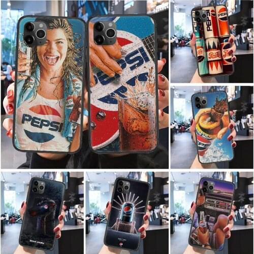 Originality Soda Brand Pepsis Art Phone Case Cover Hull For iphone 5 5s se 2 6 6s 7 8 12 mini plus X XS XR 11 PRO MAX black