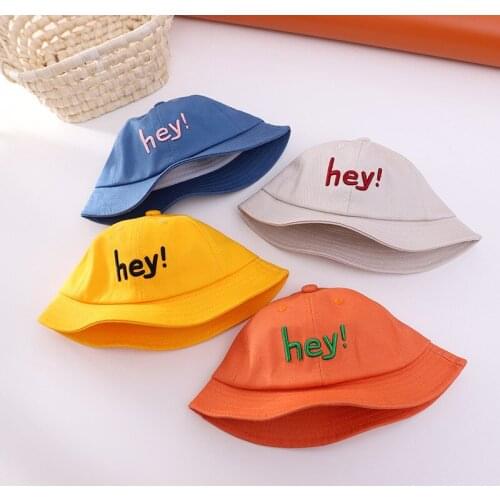 Spring Cartoon Baby Bucket Hat Hey Letter Dinosaur Print Cotton Fisherman Hats Kids Summer Toddler Boys Girls Panama Sun Cap