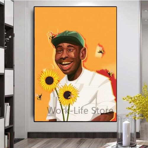 Tyler Creator Flower Boy Band Music Cover Hip Hop Rapper Star Art Painting Poster Wall Home Decoration Hight Quality Home Decor
