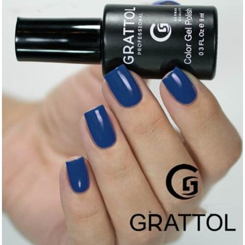 GRATTOL Professional Blue Colors Nail Art Gel 9ML UV LED Lamp 006 Gel Nail Polish Long-Lasting Top Base Soak Off Varnish Lacque