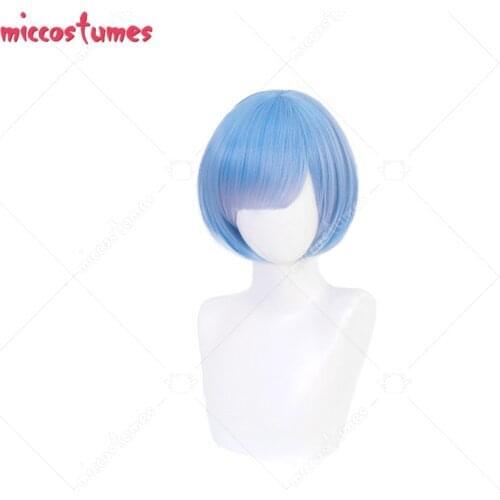 Re:Zero Starting Life in Another World Ram Rem Red Blue Short Cosplay Wig