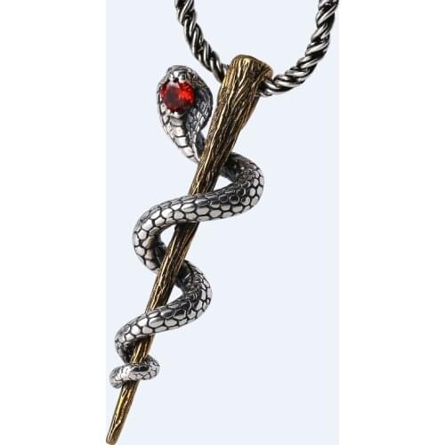 925 Sterling Silver Creative Cobra Pendant Men Women Makeing charm tag DIY (without chain A1910