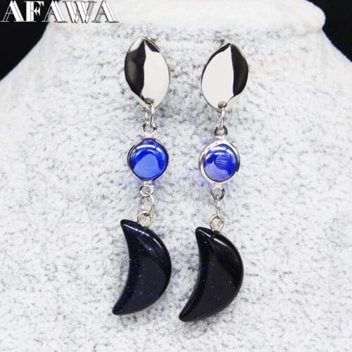 2021 Witchcraft Stainless Steel Earring for Women Long Moon Stud Earrings Fashion Jewelry bisuteria acero inoxidable E612998