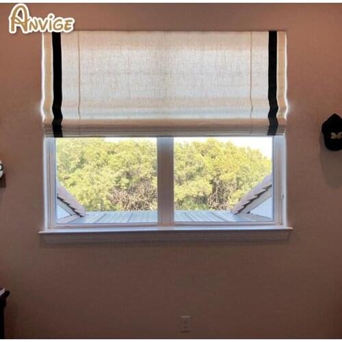 Modern striped handmade curtain , diy roman shade kit, custom shades, roman shades, linen window blinds, handmade roman shades