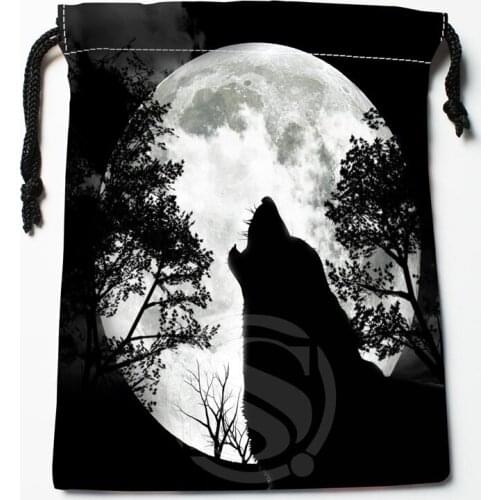 Hot Selling Custom Wolf Drawstring Bag Organizer Storage Bags Printed Receive Bag Compression Type Bags Size 18X22cm