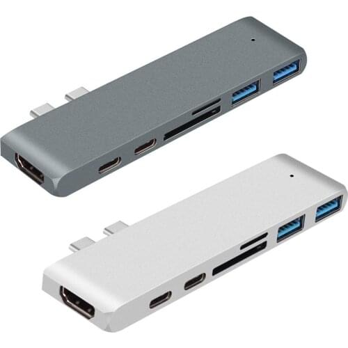 USB 3.0 Type-C Hub to HDMI-Compatible Adapter With SD Reader Slot PD Multiple USB HUB Docking Station For MacBook iPad Pro HO