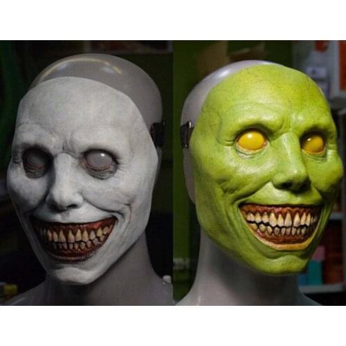 Halloween Horror Mask Pure White Eyeball Devil Mask Adult Cosplay Costume Accessories Halloween Party Terror Headgear Scary Mask