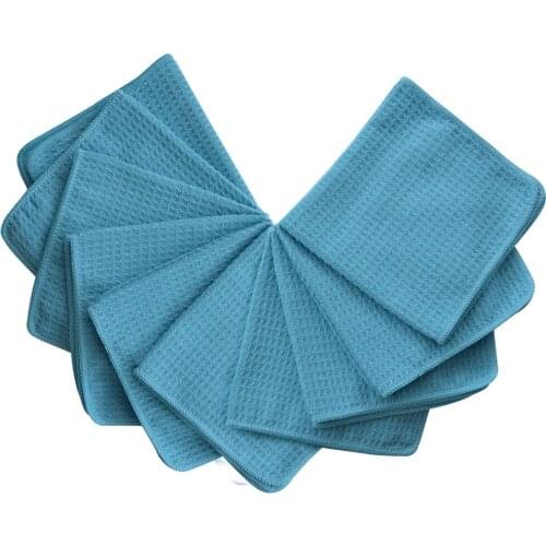 Sinland Kitchen Microfiber Waffle Weave Towel Washcloths Dish Cloths Dishcloths Household Cleaning Cloth Rags 6 Pack 12"x12"
