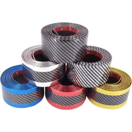 1M Car Door Sill Protector Bumper Protector Carbon Fiber Car Wrap Film Gloss Automotive Wrap Film Self-Adhesive Anti-Collision