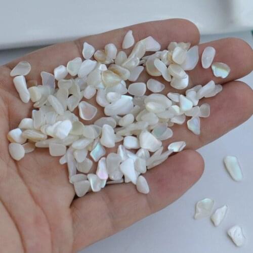 100g/lot Natural White Crushed Mother of Pearl shell for DIY Jewelry Crushed MOP Pearl shell Chips for fake nails
