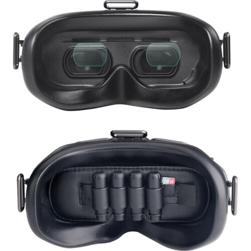 2pcs FPV glasses Protective films + 1pcs PU Dustproof board Antenna Storage Cover Memory Card Slot for DJI FPV VR Glasses V2