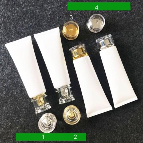 300pcs/lot 80g 80ml White Empty Plastic Squeeze Bottle Cosmetic Facial Cleanser Hand Cream Soft Tube