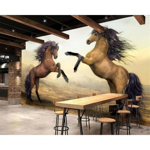 Beibehang Custom 3D wallpaper horse to success Wanma Pentium TV background wall living room bedroom wallpaper for walls 3 d