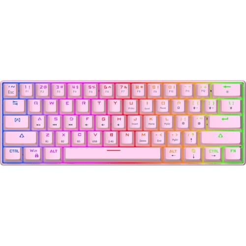 61 Key Bluetooth 3.0/5.0 Mechanical Keyboard Dual Mode Wireless Type-C Connection RGB Backlight Mechanical Keyboard for Phone PC