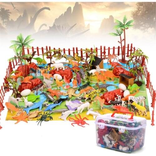 90pcs Dinosaur Toy Figure Activity Play Mat & Trees Realistic Dinosaur Playset F3ME