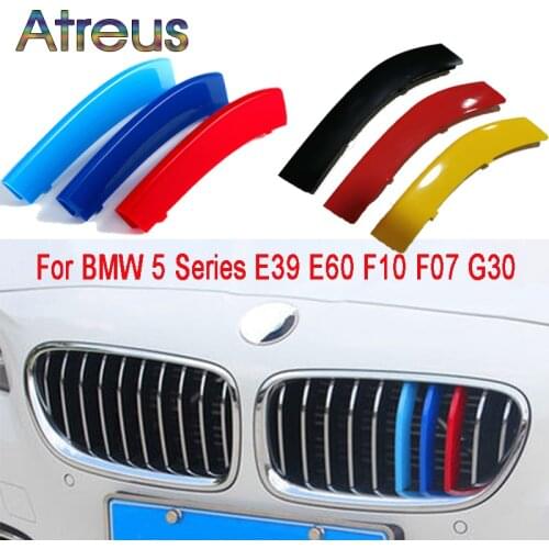 3pcs ABS Car Racing Grille Strip Trim Clip For BMW F10 F11 E39 E60 E61 F07 G30 G31 5 Series 2015 2016 2017 2018 2019 2020 2021