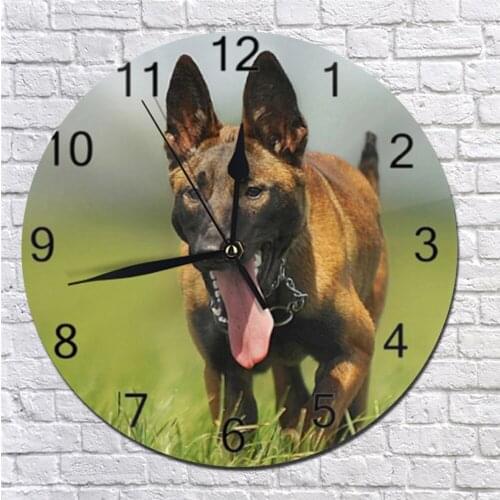 25CM clock for wall clocks Cute Dog Pattern Numeral Digital Dial Mute Silent Digital Clocks Battery Operated for Living Room