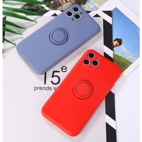 For Apple iPhone 11 12 Pro X S Max 6 6S 7 8 Plus Case For iPhone XR Silicone Lanyard Belt Ring Bracket Magnetic Protective Case