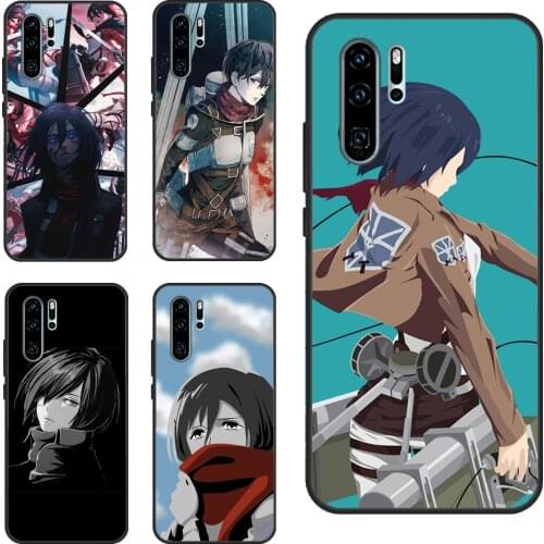 Mikasa Ackerman Attack On Titan For Huawei P20 P40 Lite P30 Pro Nova 5T P Smart 2021 Case For Honor 10X Lite 8X 10i 20