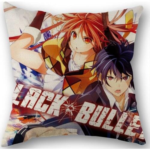 Black Bullet Pillowcase Cotton Linen Fabric Square Zippered Pillow Cover For Office Family Decoration 45X45cm Eco-Friendly 12.10