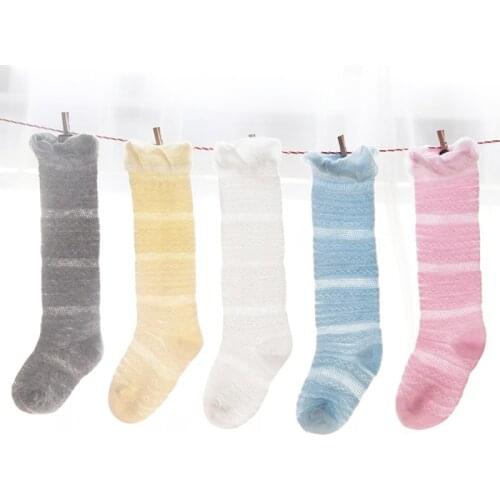 Kids Sock baby girls socks Knee High Mesh Princess Socks Cute Baby Socks Long Tube Booties Vertical Striped baby girl wf