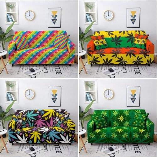 Elastic Sofa Covers for Living Room Maple Leaf Sofa Slipcovers Stretch Couch Cover Sofa Protector Cover 1/2/3/4 Seater