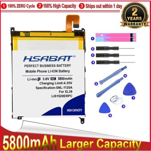 HSABAT 0 Cycle 100% New 5800mAh LiS1520ERPC Battery for Sony Xperia Z Ultra XL39 XL39H C6802 C6806 C6833 free shipping