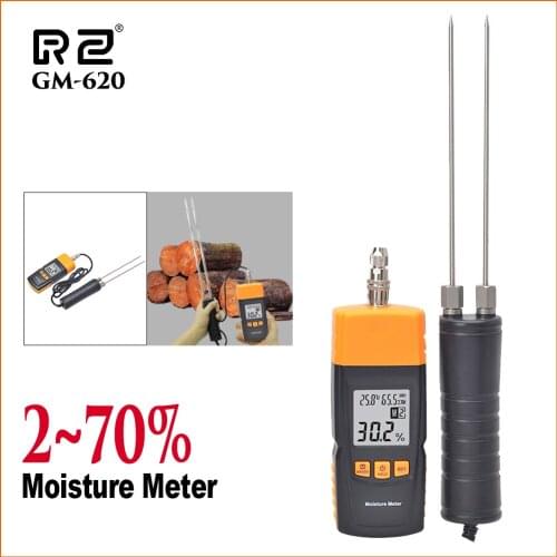 RZ Wood Moisture Meter Digital Woodworking Humidity Tester Timber Damp Detector 2~70% Portable Handheld Moisture Meter
