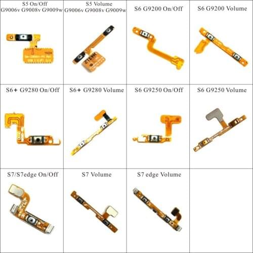 On/Off Volume Button Flex Cable For samsung Galaxy S5 G9006v G9008v G9009w S6 G9200 G9250 S6+ G9280 S7 S7edge Replacement