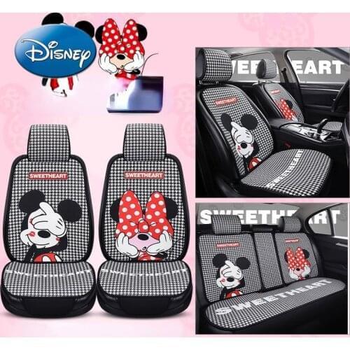 Disney Mickey Mouse Summer Cartoon Car Seat Cushion Breathable Cool Mat Anti-slip Monolithic Cushion Four Seasons Universal Mat