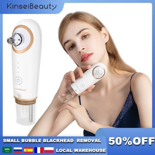 Small Bubble Blackhead Removal Device Facial Cleaner Pore Acne Pimple Removal Vacuum Suction BlackHead Removal Face With 4 Head