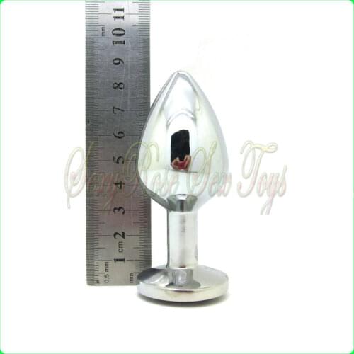 NINGMU Middle size Metal Anal Sex Toys For Women & Men,Stainless Steel Anal Butt Plugs + Crystal JewelryBooty Beads,Anal Tube