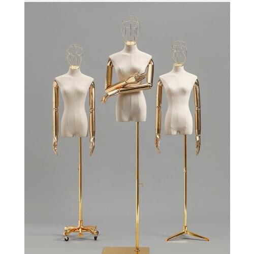Fashion Style Suede Mannequin Women Half Length Model Dressmaking Manikin Customized