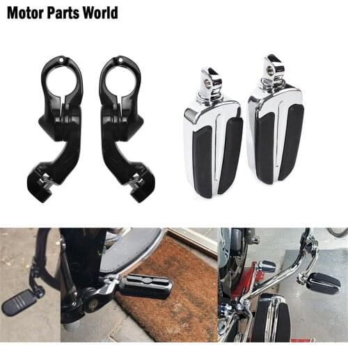Motorcycle Passenger Footpegs Footrest &32mm Highway Crash Bar Footpegs Clamps For Harley Sportster XL Touring Dyna FLHR FLHT