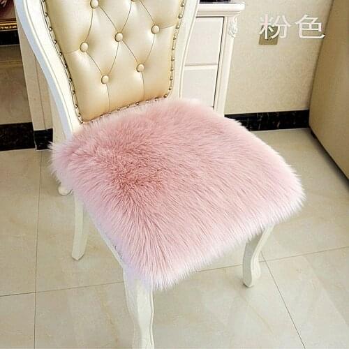 Hot Sale Faux Sheepskin Chair Cover 3 Colors Warm Hairy Wool Carpet Seat Pad Long Skin Fur Plain Fluffy Area Rugs Washable