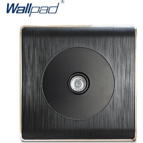 Wallpad TV Television Wall Socket Electric Outlet Black PC Brushed Panel For Home