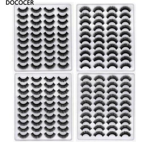 10/20Pairs Mink Eyelashes Makeup 3D Faux Mink Lashes Natural False Eyelashes Long Eyelashes Extension Dramatic Fake Eyelash