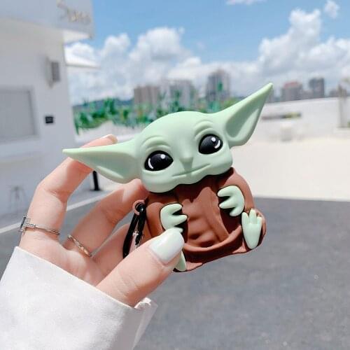 Disney Disney Anime Figures Baby Yoda Suitable for AirPods 1/2 Earphone Sleeve Silicone Bluetooth Headset Protective Case